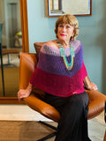 Handmade pink purple poncho by Vega Fashion