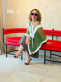 Santa Claus handmade poncho by Vega Fashion styled on model