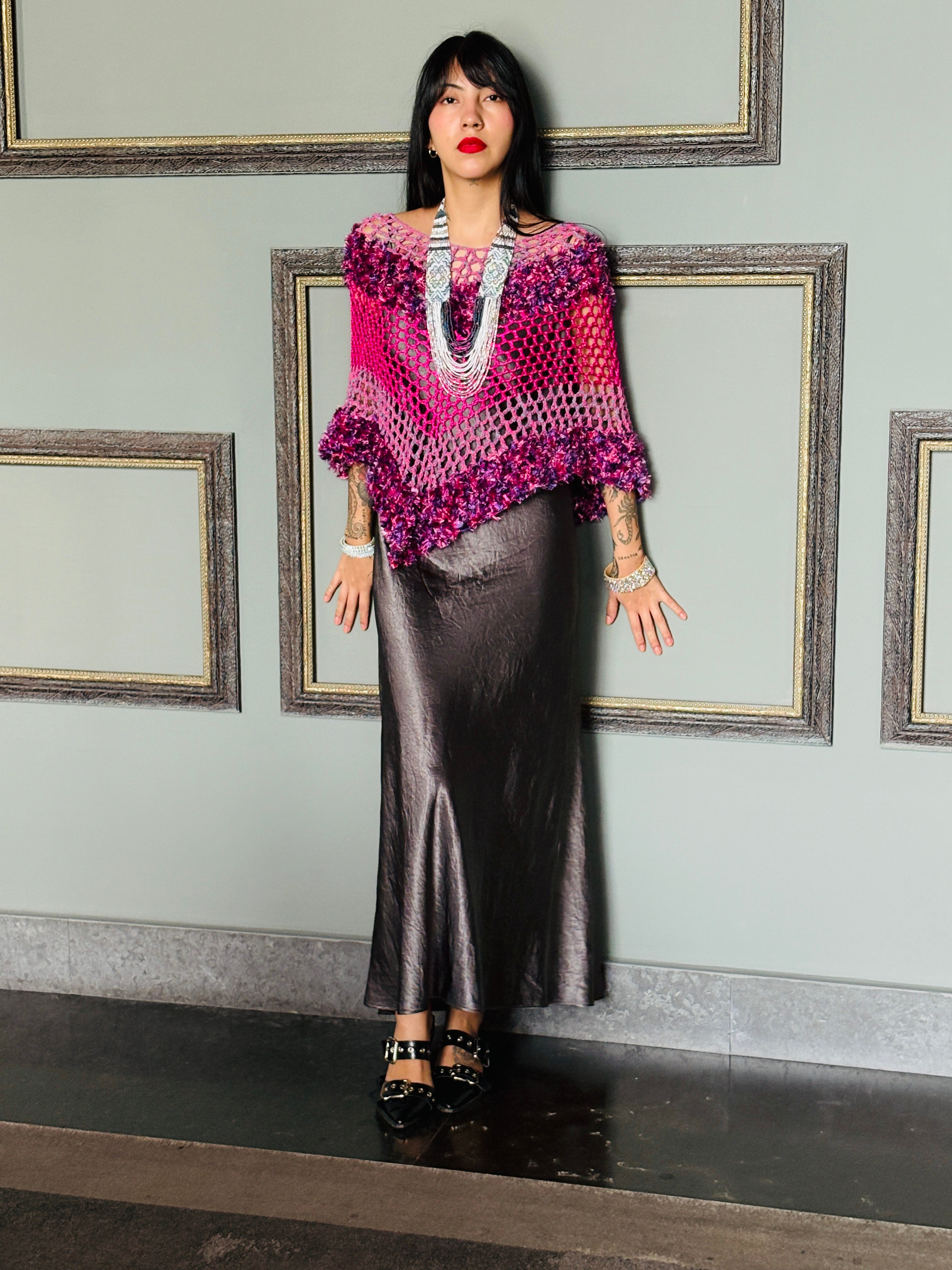 Limited edition handmade poncho one of a kind by Vega Fashion